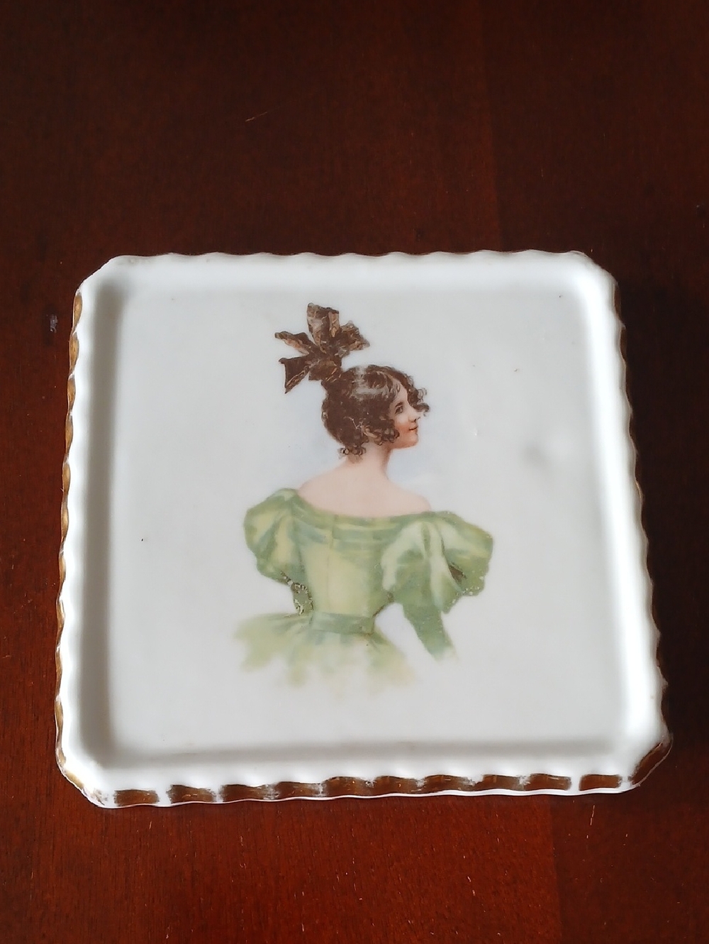 Antique Z S & C Bavarian Victorian Lady Portrait Porcalain Plate